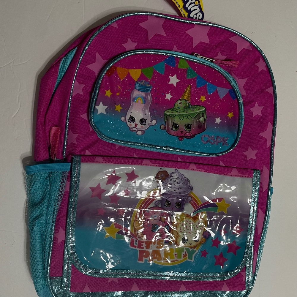 Shopkins Let’s Party  Large Backpack  16" Tall, New with tag - Picture 4 of 5